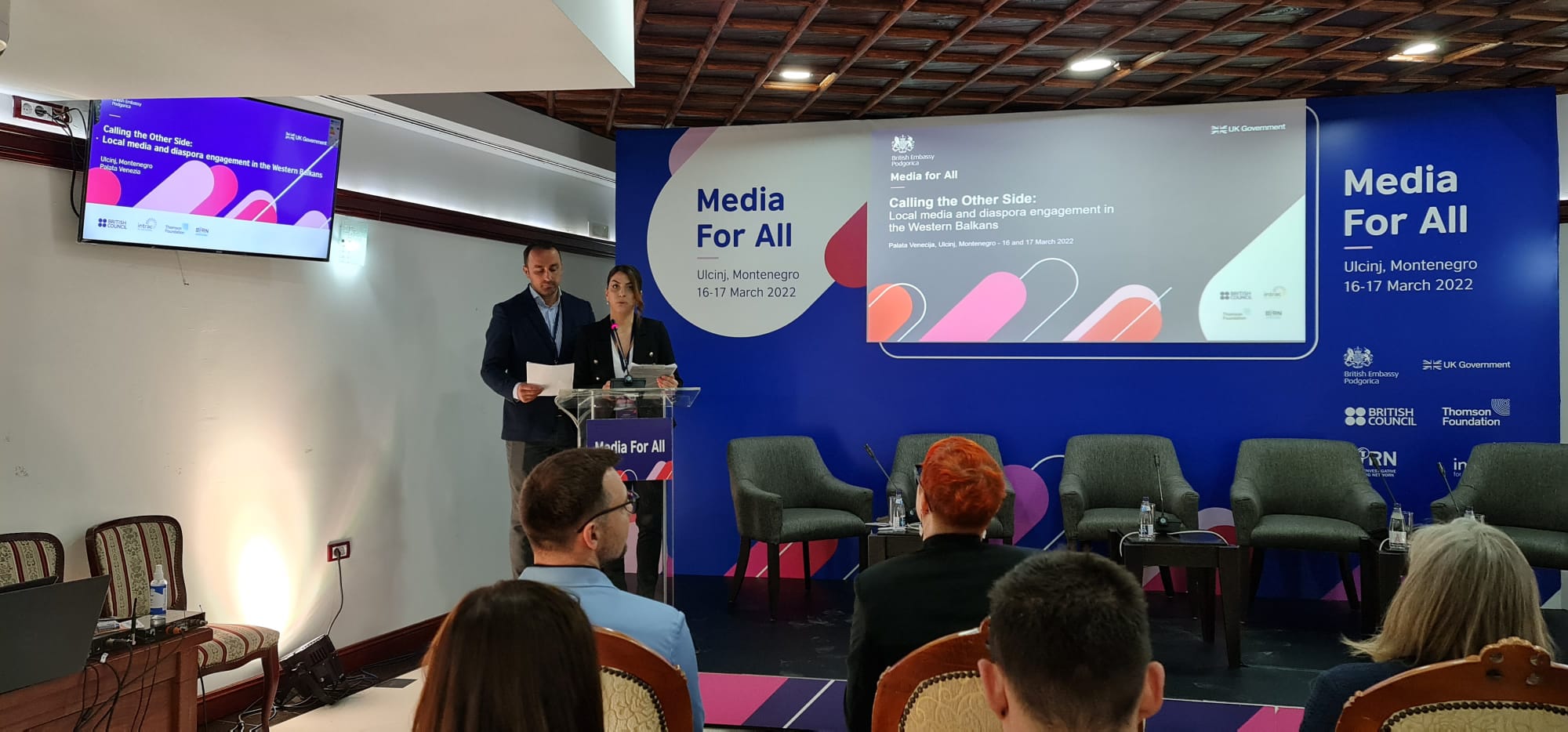 Media for all, British Council, Balkan Investigative Reporting Network, BIRN, Thomson Foundation, INTRAC, Local media and diaspora engagement in the Western Balkans, local media, konferencija, ulcinj, palača venecija
