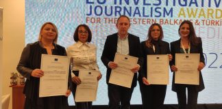 Europska unija, nagrade, novinari, Irena Karevske, 360 stupnjeva, Dragija Raškovski, Miroslava Burns, Jaldz Veaposki, Snežana Lupevska Sozen, Biljana Nikolovska, Emilia Misirlievska, Miomir Serafimović